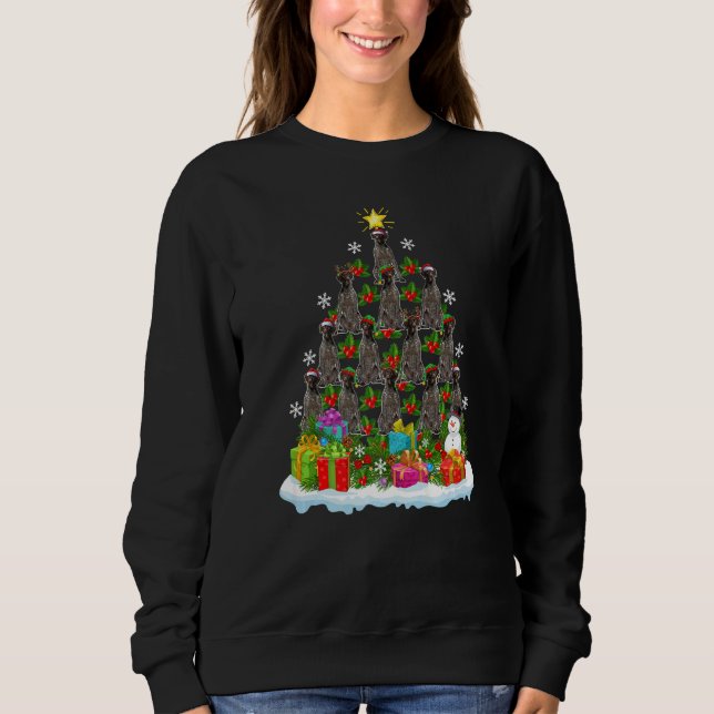 Sweatshirt Xmas Holiday German Wirehaired Pointer Dog Christm (Devant)