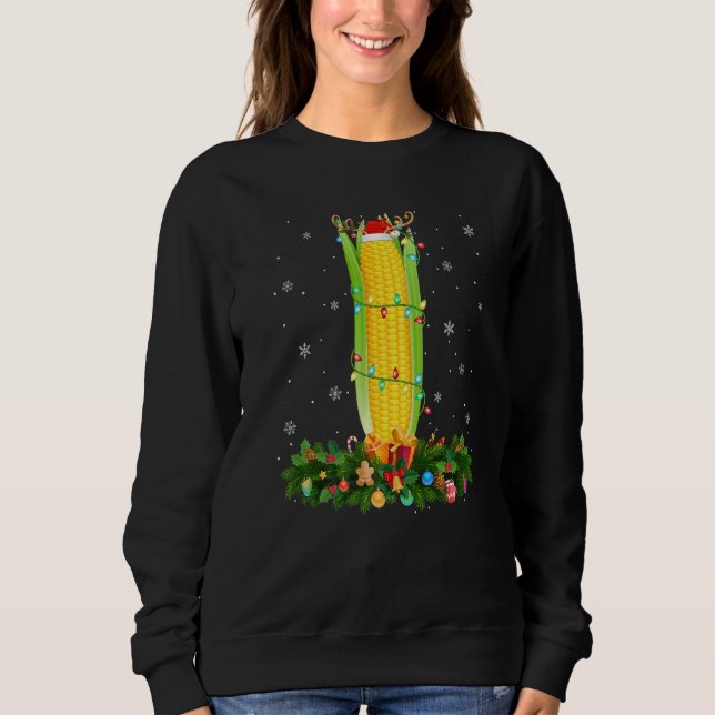 Sweatshirt Xmas Holiday Reindeer Hat Santa Corn Christmas   (Devant)