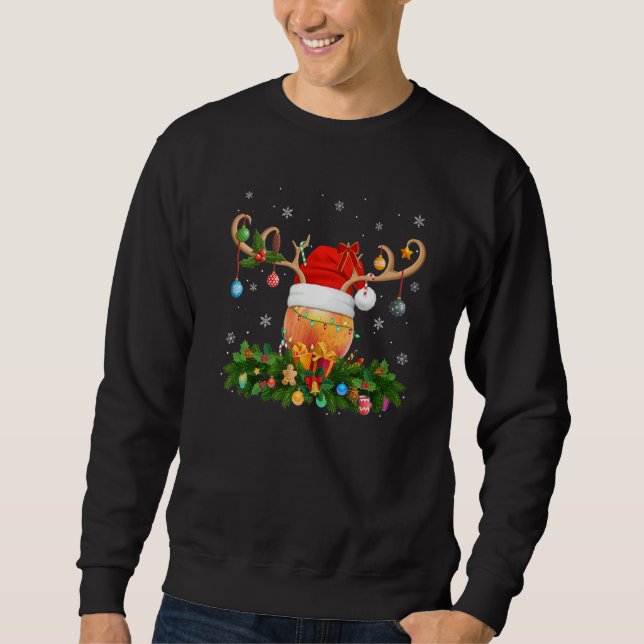Sweatshirt Xmas Holiday Reindeer Hat Santa Peach Fruit Christ (Devant)