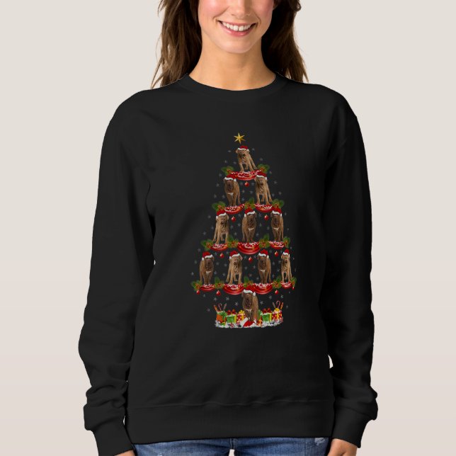 Sweatshirt Xmas Holiday Santa Dogue De Bordeaux Dog Christmas (Devant)