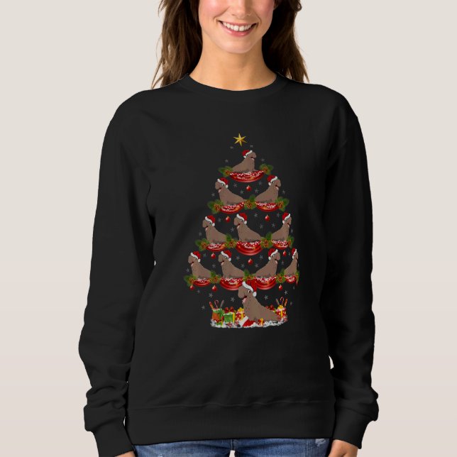Sweatshirt Xmas Holiday Santa Elephant Seal Christmas Tree   (Devant)