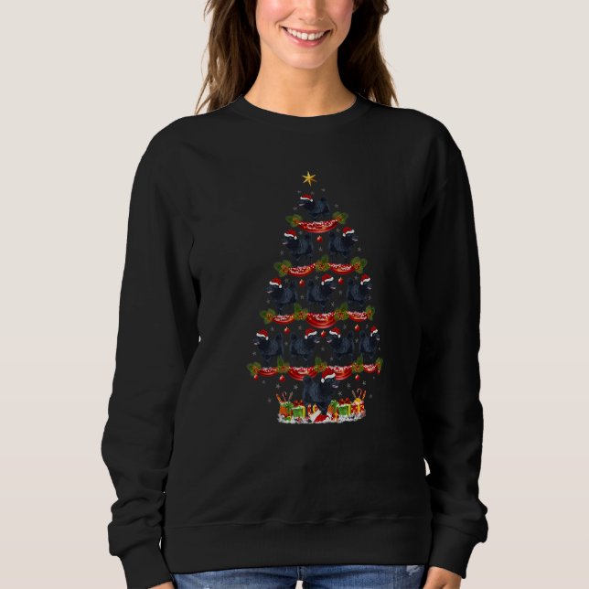 Sweatshirt Xmas Holiday  Santa Schipperke Dog Christmas Tree (Devant)