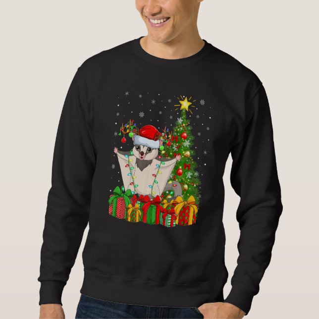 Sweatshirt Xmas Holiday Santa Sugar Glider Christmas Tree   (Devant)