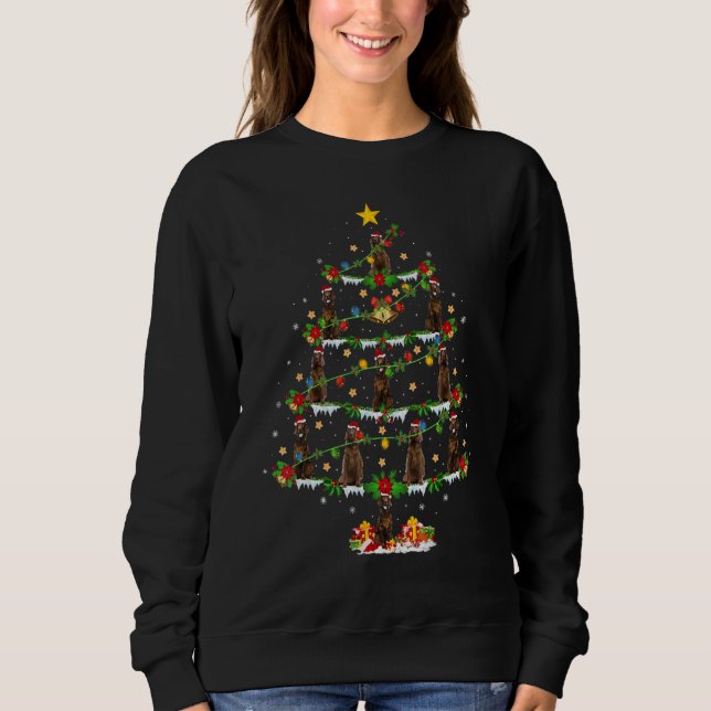Sweatshirt Xmas Lights Irish Setter Dog Christmas Tree (Devant)