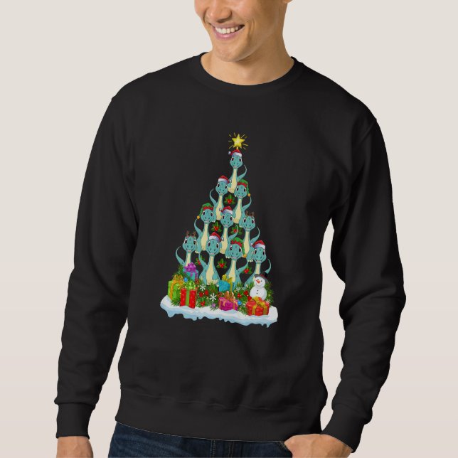 Sweatshirt Xmas Lights  Santa Brontosaurus Dinosaur Christmas (Devant)