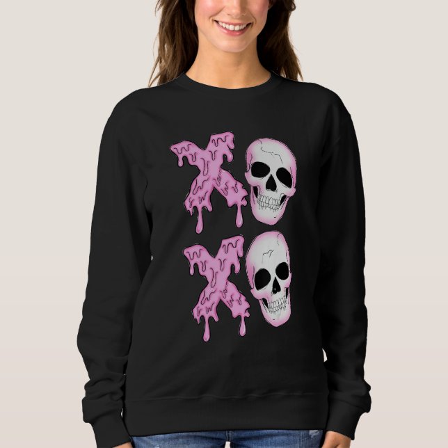 Sweatshirt Xoxo Skeleton Skull Horror Anti Valentine's Day Me (Devant)
