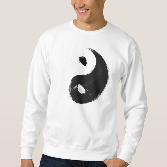 Sweatshirt Yang - Ink   Chandail Basique, Blanc (Devant)