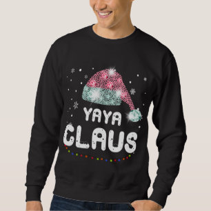 Sweatshirt Yaya Claus Casquette de Noël Diamond Pajama Family