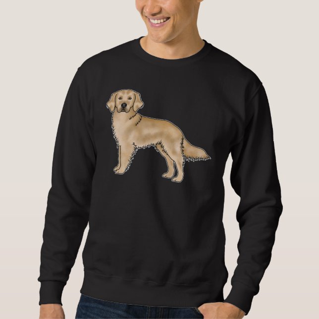 Sweatshirt Yellow Golden Retriever mignon dessin de chien de  (Devant)