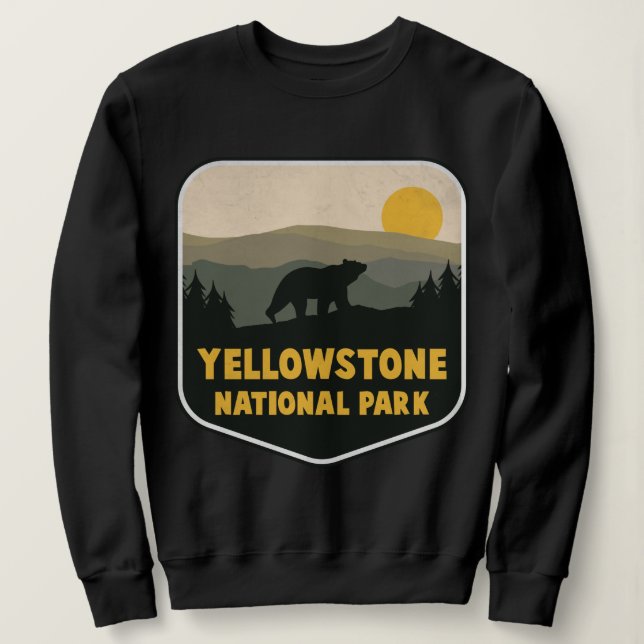 Sweatshirt Yellowstone National Park USA Ours Souvenir (Design devant)