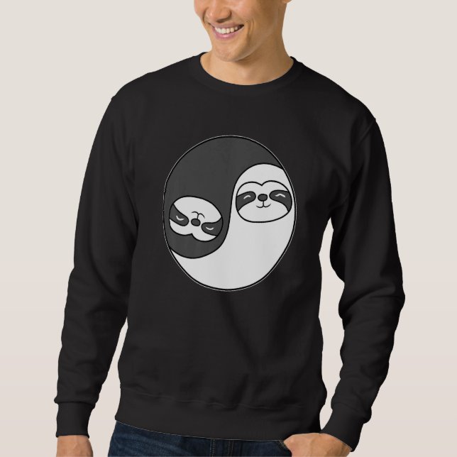 Sweatshirt Yin and Yang Sloth Predator Meditation Acro Hatha  (Devant)
