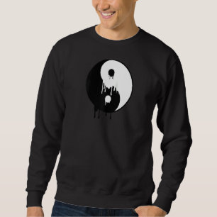Sweatshirt Yin Et Yang Peinture Blanche Noir Fondre Pots Bros