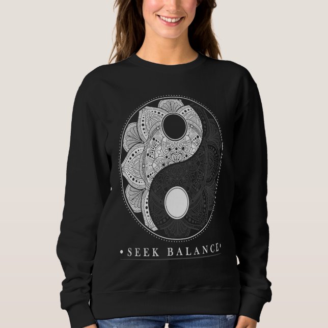 Sweatshirt Yin Yang Mandala Native American Shamanic (Devant)