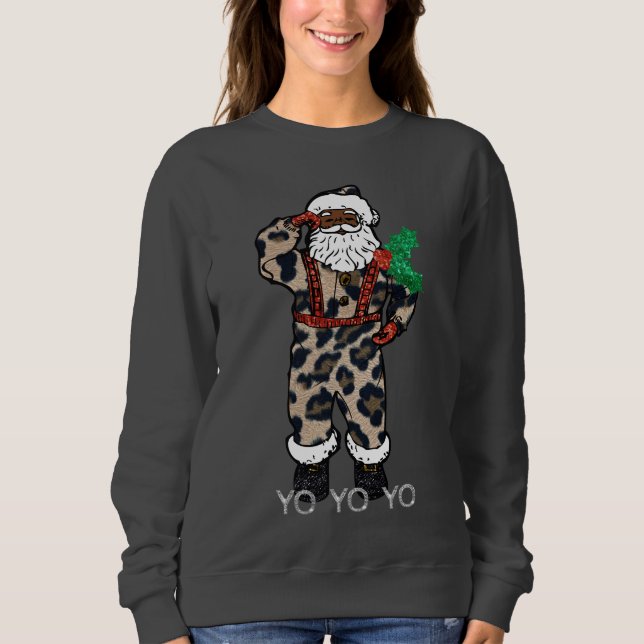 Sweatshirt yo black père Noël (Devant)