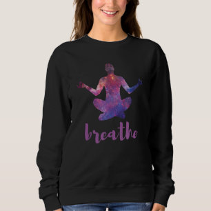 Sweatshirt Yoga Pose Bonne Vibe Méditation Spirituelle Galaxy