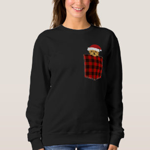 Sweatshirt Yorkie rouge plaid à Pocket Yorkshire Terrier Chie