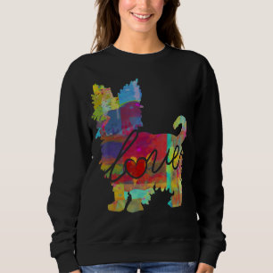 Sweatshirt Yorkshire Terrier Aimer Floral Aquarelle Yorkie Do