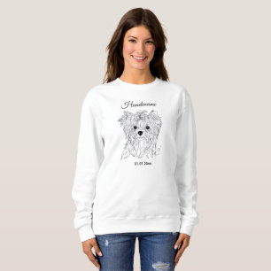 Sweatshirt Yorkshire Terrier dessin en une ligne personnalisa