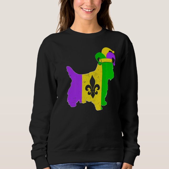 Sweatshirt Yorkshire Terrier Dog Mardi Gras Carnival Funny Pu (Devant)
