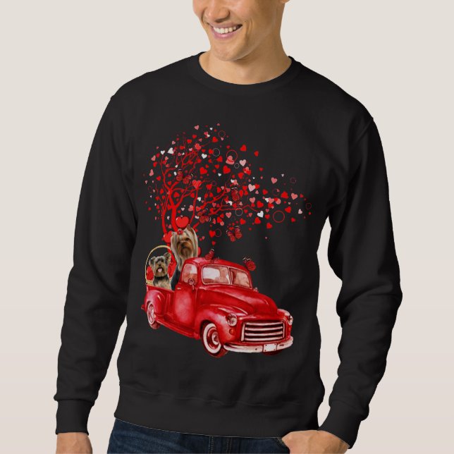 Sweatshirt Yorkshire Terrier équitation Camion Valentine Butt (Devant)