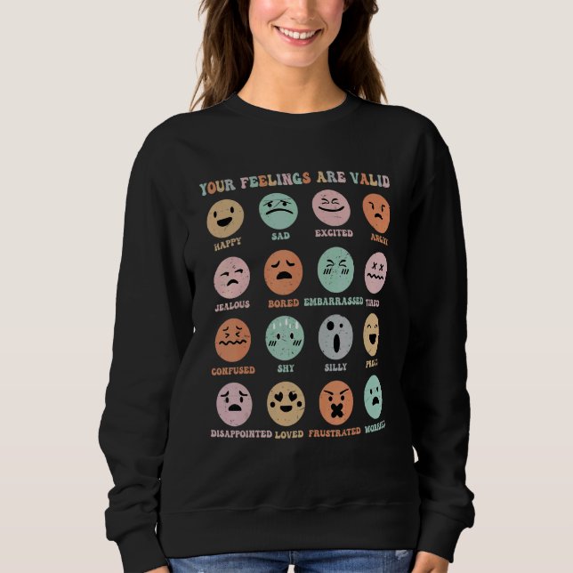 Sweatshirt Your Feelings Are Valid Mental Health Awareness Ki (Devant)