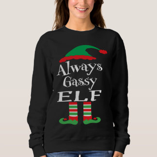 Sweatshirt Youth Always Gassy Elf  Family Christmas Matching