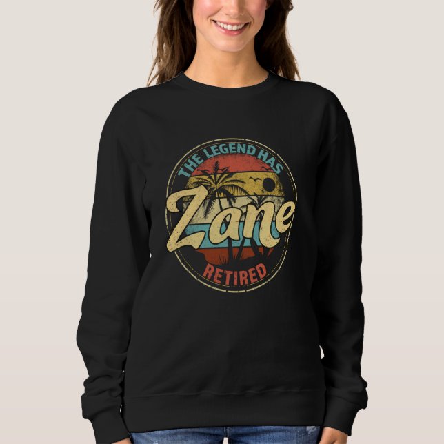 Sweatshirt Zane Legend A Retraité Personnalisé La Retraite (Devant)