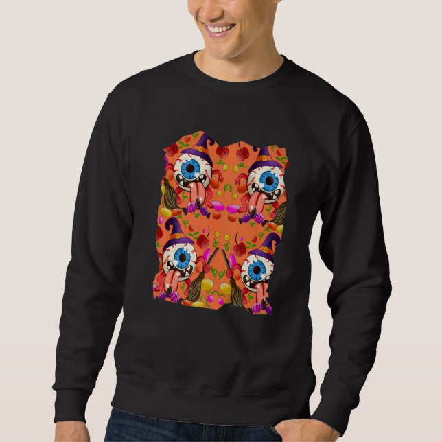 Sweatshirt Zany One Eyed Holloween Candy Monster   (Devant)