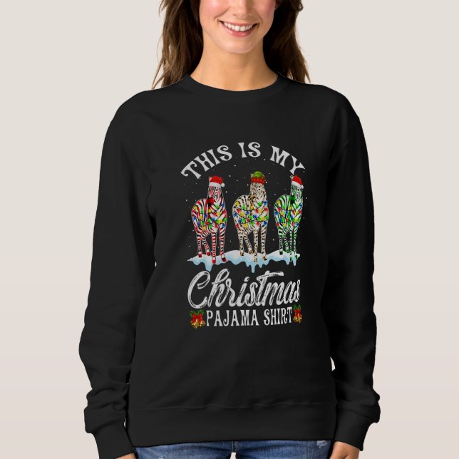 Sweatshirt Zebra C'Est Mes Lumières De Noël Pyjama Noël (Devant)