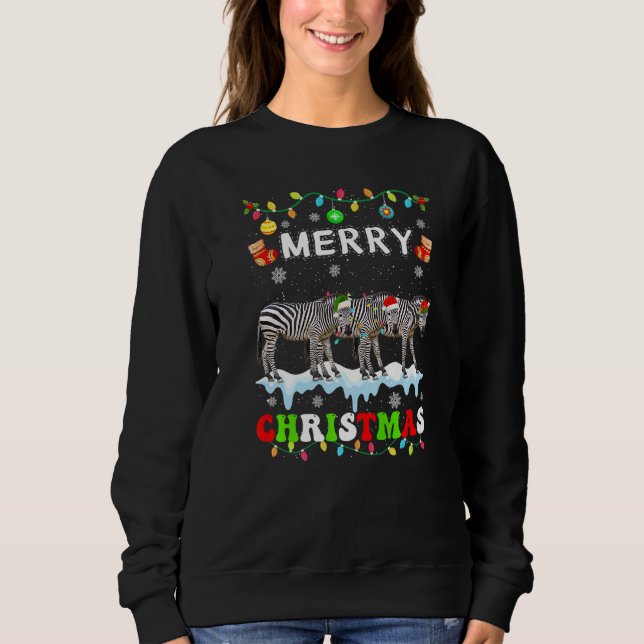 Sweatshirt Zebra Christmas Squad Xmas Women Men Kids (Devant)
