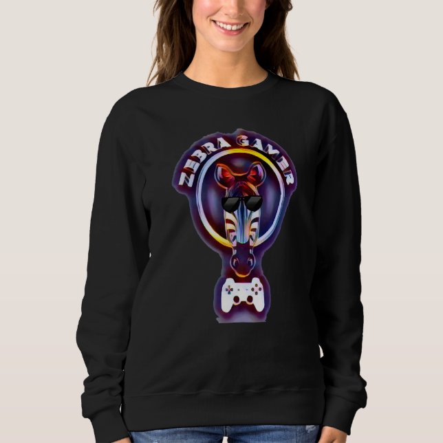 Sweatshirt Zebra Gamer Design Graphique Pour Gamer Kids (Devant)