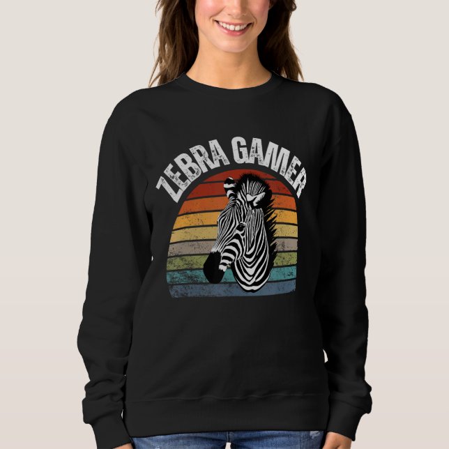 Sweatshirt Zebra Gamer Graphic Design For Gamer Kids_1 (Devant)