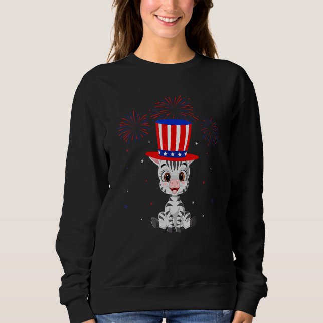 Sweatshirt Zebra Graphic Rouge Bleu Bleu Décor 4e O (Devant)