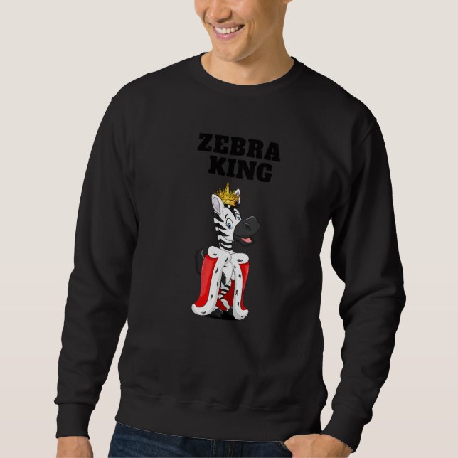 Sweatshirt Zebra King Boys Zebra Mens Zebra (Devant)
