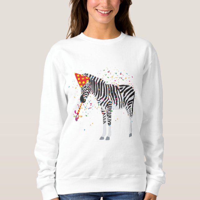 Sweatshirt Zèbre - Animaux ayant une fête (Devant)