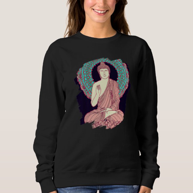 Sweatshirt Zen Buddha Mandala Spiritual Asian Style Meditatio (Devant)