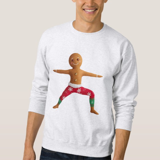 Sweatshirt Zen Gingerbread – Yoga Warrior Cookie Christmas Te (Devant)