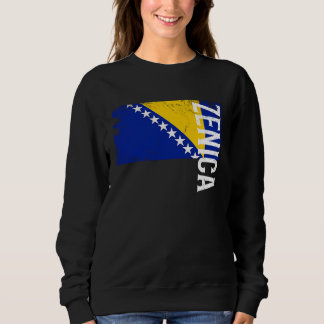 Sweatshirt Zenica Bosnia Flag For Bosnian Men Women Kids  1