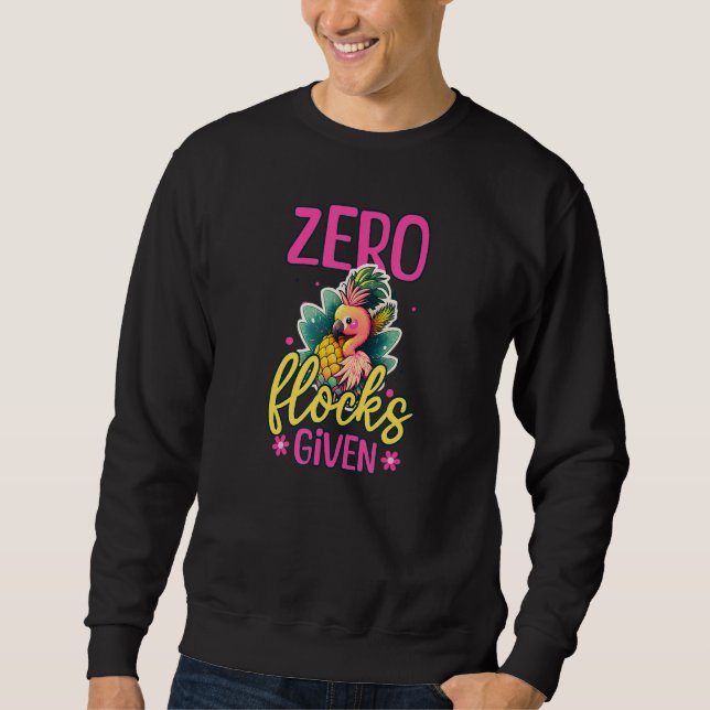 Sweatshirt Zero Flocks Given Flamingo Ananas (Devant)
