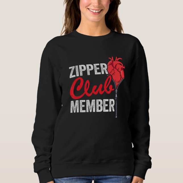 Sweatshirt Zipper Club Membre Bypass Open Heart Surgery Recov (Devant)