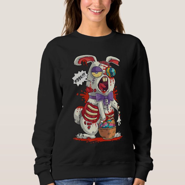 Sweatshirt Zombie Easter Bunny Easter Egg Scary Easter Adult (Devant)