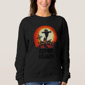 Sweatshirt Zombie Season Moonlit Scary Graveyard Kids Boys A