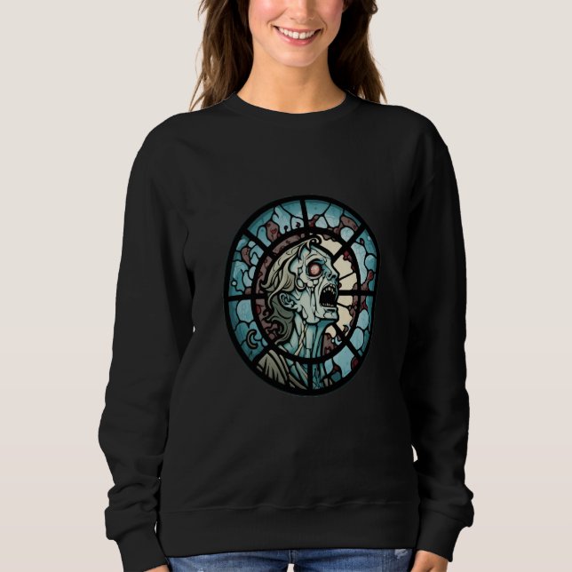 Sweatshirt Zombie Stained Glass Headshot (Devant)