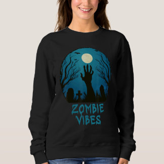 Sweatshirt Zombie Vibes Moonlit Graveyard  Scary Kids Boys Ad