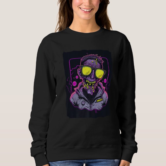 Sweatshirt Zombie Wearing Sunglasses Premium (Devant)