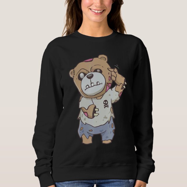 Sweatshirt Zombiecore Aesthetic Zombie Bear Pastel Goth Creep (Devant)