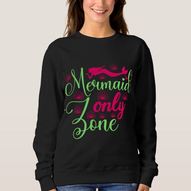 Sweatshirt Zone Sirène uniquement en rose chaud et vert néon (Devant)