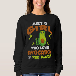 Sweatshirt Zoo Animal Just A Girl Who Loves Avocados And Red 