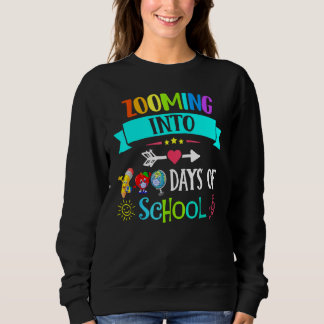 Sweatshirt Zoom sur les 100 jours d'école pour les enseignant