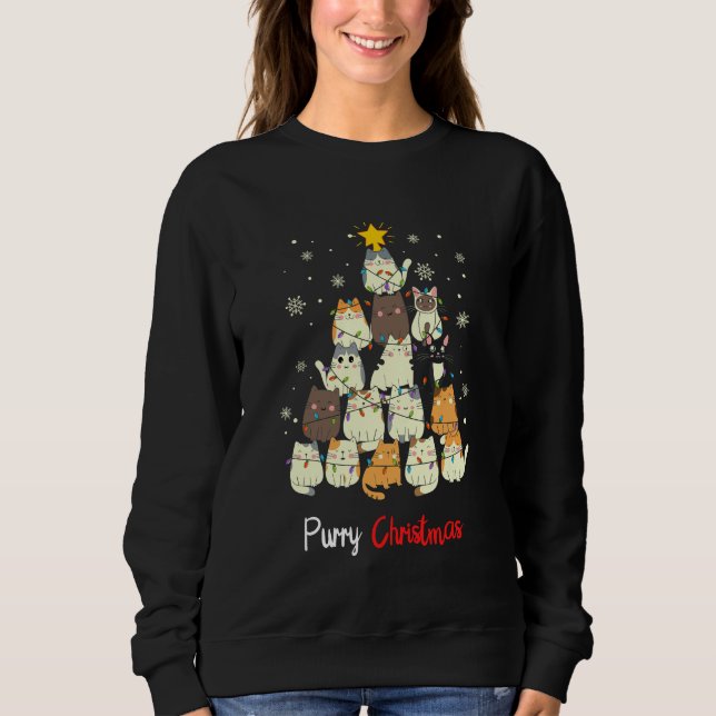 Sweatshirts de chats de Noël mignons pour les mama (Devant)